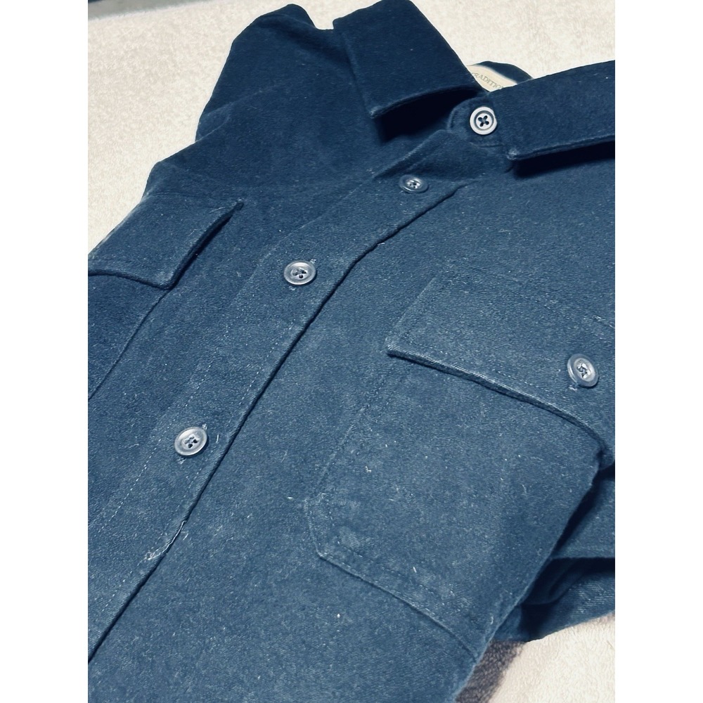 L.L. Bean Chamois Shirt Men 2XLHeaTvyweight Cotton Flannel Traditional Fit Navy